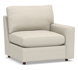 Open Box: Pearce Modern Square Arm Upholstered Right Armchair - Sunbrella® Performance Slub Tweed Pebble