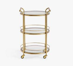 Open Box: Three Tier Metal Bar Cart (20") - Brass