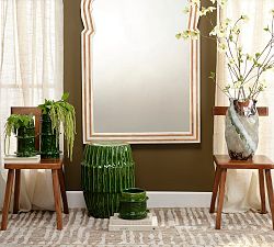 Parcel Ceramic Round Outdoor Side Table (15.5")