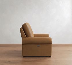 Turner Roll Arm Leather Power Recliner