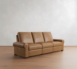 Turner Roll Arm Leather Power Reclining Sofa (79"&ndash;110")