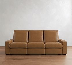 Turner Square Arm Leather Power Reclining Sofa (73"&ndash;104")