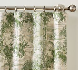 Open Box: Jardin Toile Blackout Curtain, 50"W x 84"L - Green Multi