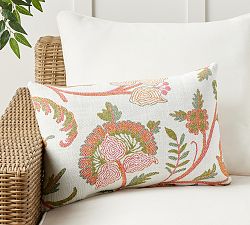 Open Box: Performance Camila Outdoor Pillow, 16" x 24" - Peony