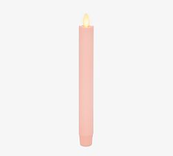 Open Box: Premium Flickering Flameless Wax Taper Candle, Single (8") - Crystal Rose