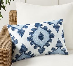 Open Box: Performance Anisa Outdoor Pillow, 16" x 24" - Indigo