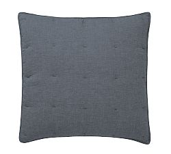 Open Box: Belgian Flax Linen Comforter Sham, Euro, Set of 3 - Steel Blue