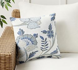 Open Box: Performance Camila Outdoor Pillow, 18" Square - Indigo