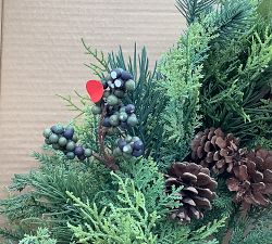 Open Box: Faux Lit Rustic Pine and Berry Wreath (40")