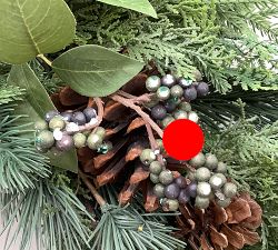 Open Box: Faux Lit Rustic Pine and Berry Wreath (40")