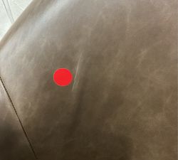 Open Box: Gideon Leather Swivel Armchair - Gravel Chocolate