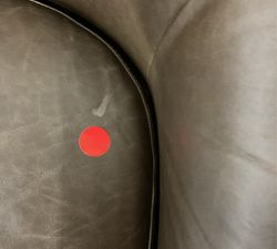 Open Box: Gideon Leather Swivel Armchair - Gravel Chocolate