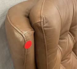 Open Box: Wells Tufted Leather Swivel Recliner - Churchfield Camel, Bronze