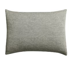 Open Box: Classic Belgian Flax Linen Knife Edge Shams, Standard, Set of 2 - Heathered Charcoal