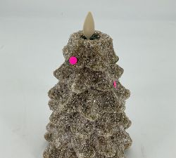 Open Box: Premium Flameless Trees, Small (6" H) - Green Spruce, German Glitter