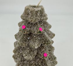 Open Box: Premium Flameless Trees, Large (9" H) - Green Spruce, German Glitter