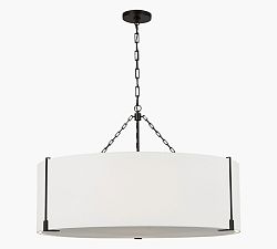 Sofia Linen Drum Large Pendant (36")