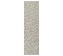 Open Box: Iweala Handcrafted Chevron Rug, 2'3" x 8' Runner - Gray