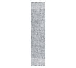 Open Box: Kian Outdoor Performance Rug, 2.5' x 12' - Steel Blue