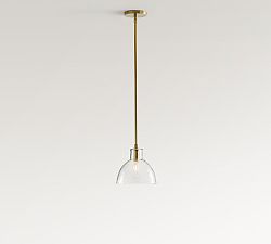 Open Box: Bridget Recycled Glass Pendant, Petite (8" Diam) - Tumbled Brass