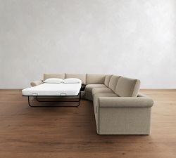 Westwood Roll Arm 3-Piece L-Shaped Wedge Sleeper Sectional (130")