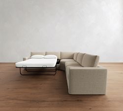 Westwood Square Arm 3-Piece L-Shaped Wedge Sleeper Sectional (127")