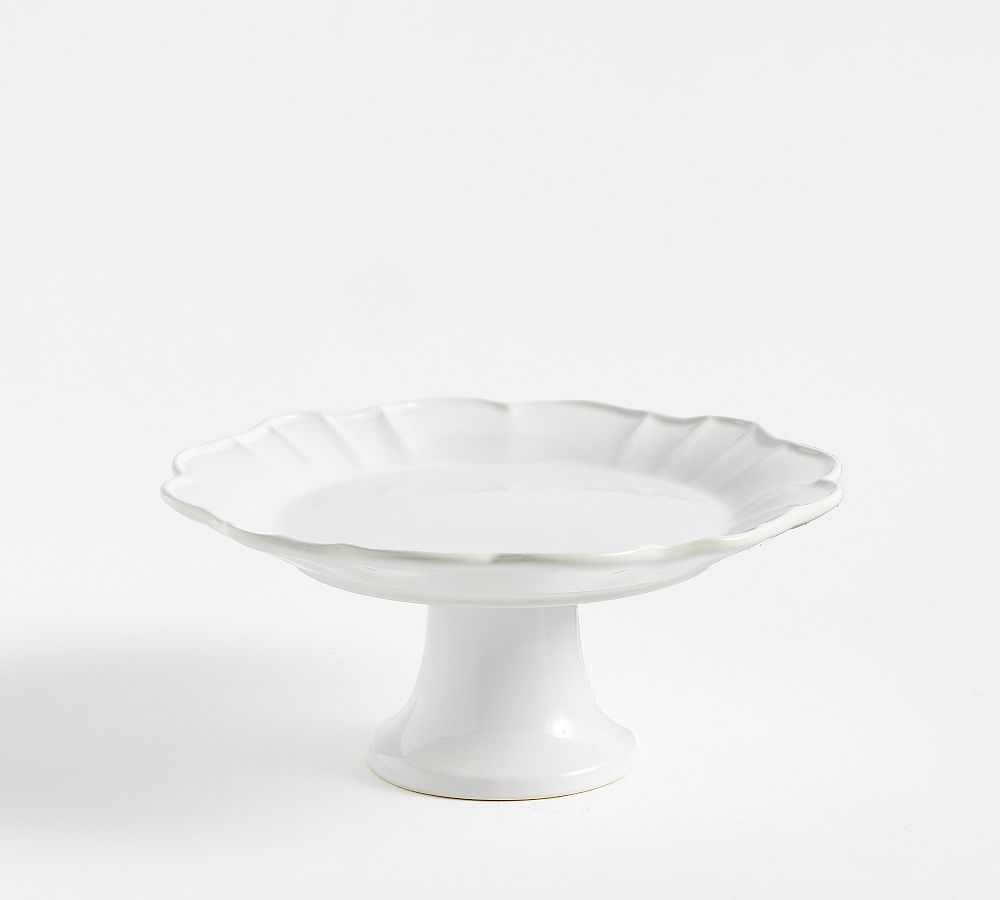 Monique Lhuillier Juliana Scalloped Cake Stand - Single - White