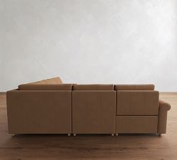 Westwood Roll Arm Leather Power Reclining L-Shaped Sectional (122")