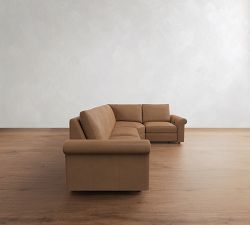 Westwood Roll Arm Leather Reversible Power Reclining Sectional (122")