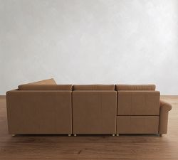 Westwood Roll Arm Leather Reversible Power Reclining Sectional (122")