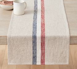 Patriotic Stripe Cotton/Linen Table Runner