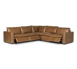 Clifton 5-Piece Leather Power Reclining Sectional
