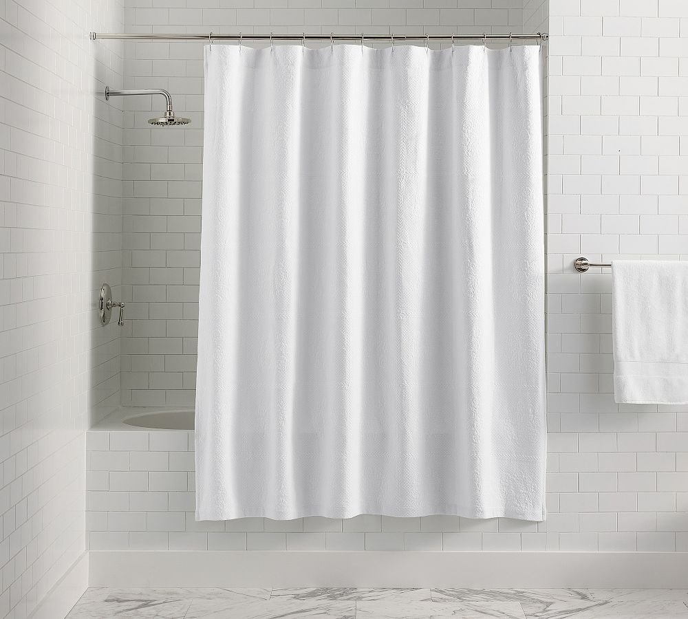 Floral Matelasse Shower Curtain - White, 72"