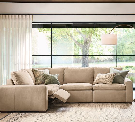 Lennox 5-Piece Leather Power Reclining Sectional | Pottery Barn