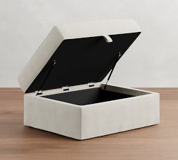 Pearce Square Arm Slipcovered Sectional Storage Ottoman