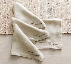 Favorite Embroidered Linen Napkins - Mixed Set of 4