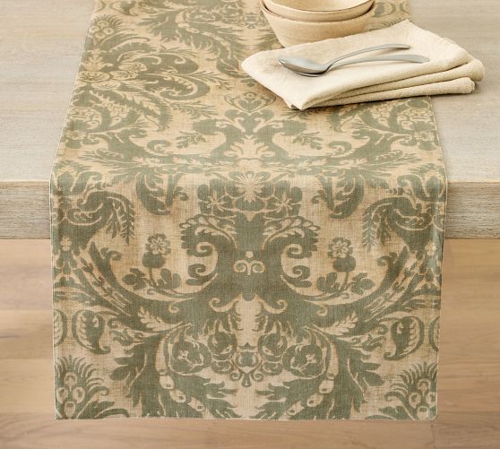Pottery Barn Stella Damask Table Runner