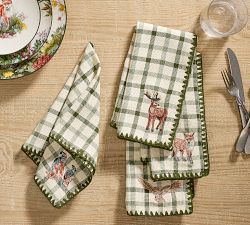 Theo Plaid Cotton Napkins - Mixed Set of 4