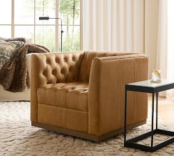 Edgewood Leather Swivel Chair