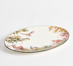 Fantastical Forest Stoneware Oval Serving Platter