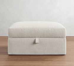 Pearce Square Arm Slipcovered Sectional Storage Ottoman