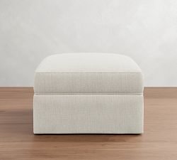 Pearce Square Arm Slipcovered Sectional Storage Ottoman