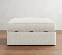 Pearce Square Arm Slipcovered Sectional Storage Ottoman