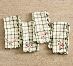 Theo Plaid Cotton Napkins - Mixed Set of 4