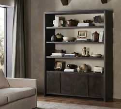 Eric Open Bookcase with Cabinets (68.5")