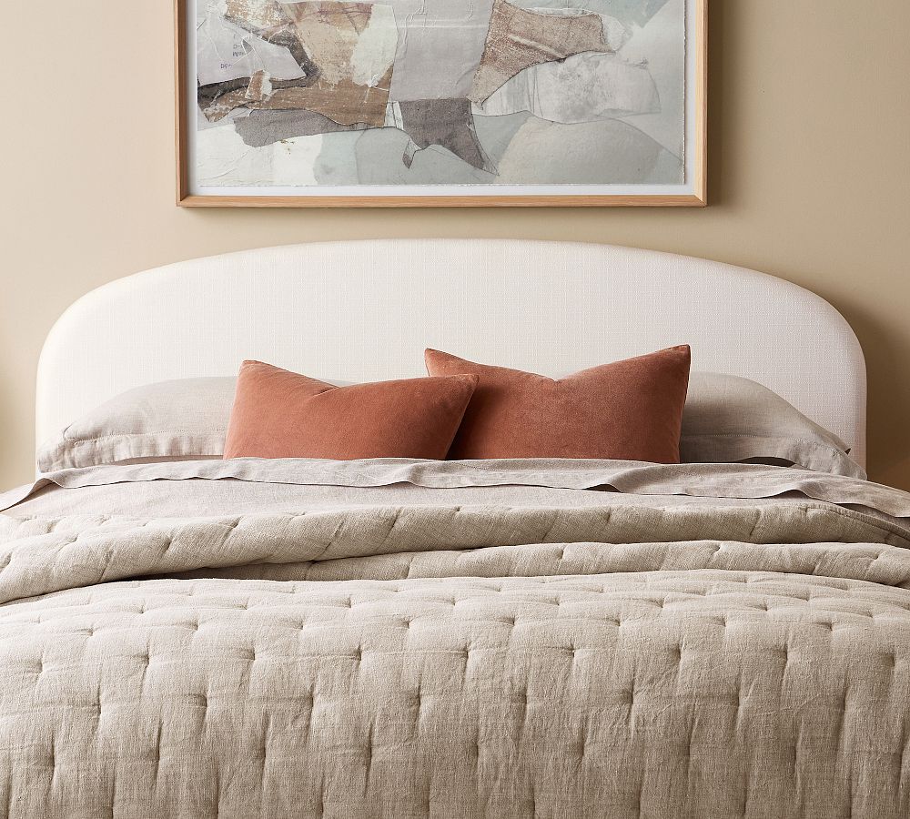 Arlo Upholstered Crowned Wall Mounted Headboard by Pottery Barn