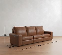 Big Sur Square Arm Leather Power Reclining Sofa (82"&ndash;114")