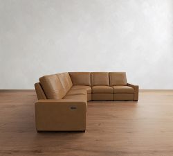 Turner Square Arm Leather Power Reclining L-Shaped Sectional (117")