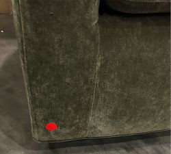 Open Box: Remmy Upholstered Swivel Armchair - Rustic Chenille Dark Moss