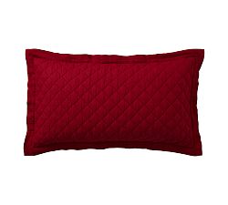 Open Box: Belgian Flax Linen Diamond Quilted Shams, King, Set of 2 - Red Berry